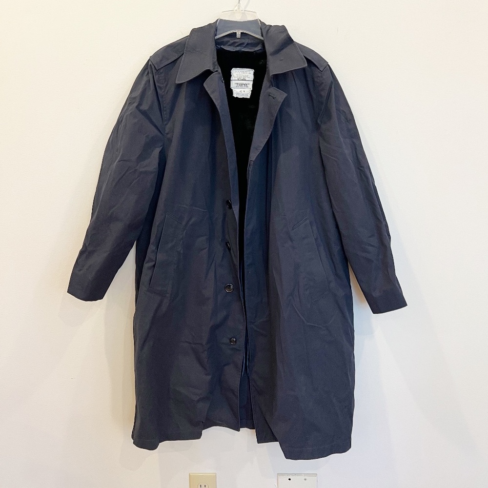 US Military Air Force Coat 42R Large Blue All Weather Removable Liner USAF Long